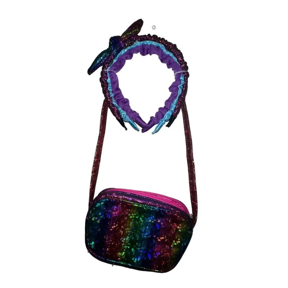 Girls On The Verge Rainbow Headband and‎ Bag Set